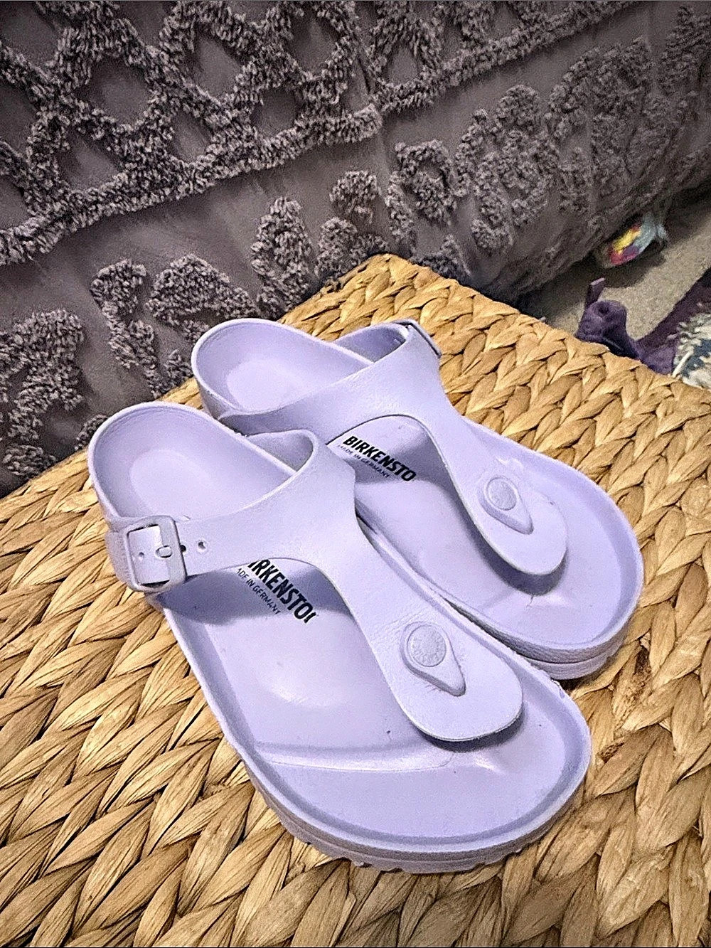 Birkenstock Gizeh EVA Purple Buckle Sandals